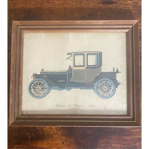 Vintage Antique Auto Reprints 5 Wood Frame Set 1 Mechanix Illustrated ‘51 Magazi - Picture 7 of 7